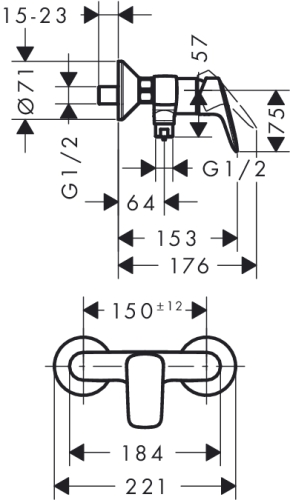 Hansgrohe Logis zuhanycsaptelep, króm 71600000