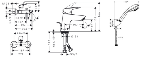 Hansgrohe Logis csaptelep szett SZP-HG11 (71070000, 71400000, 27558000)