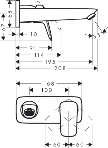 Hansgrohe Logis fali mosdócsaptelep, króm 71220000