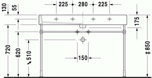 Duravit Vero 120x47 cm mosdó 0454120000