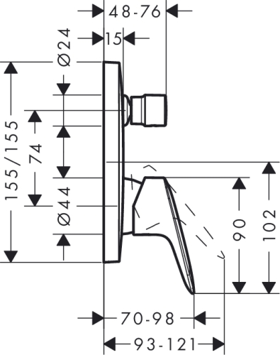 Hansgrohe Logis kádcsaptelep színkészlet, króm 71405000