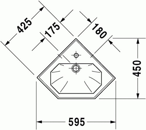 Duravit 1930 59,5x45 cm-es sarokkézmosó 0793420000