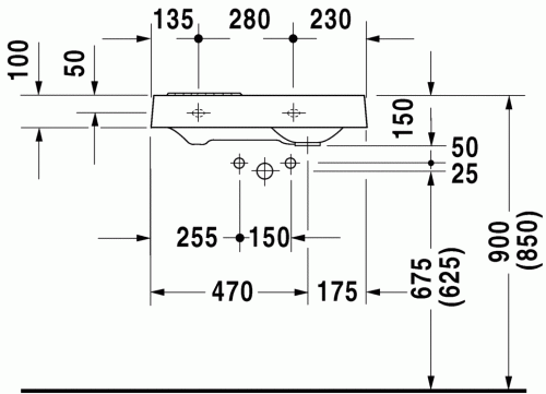 Duravit Architec 64,5x41 cm kézmosó medence jobbra 0765650000