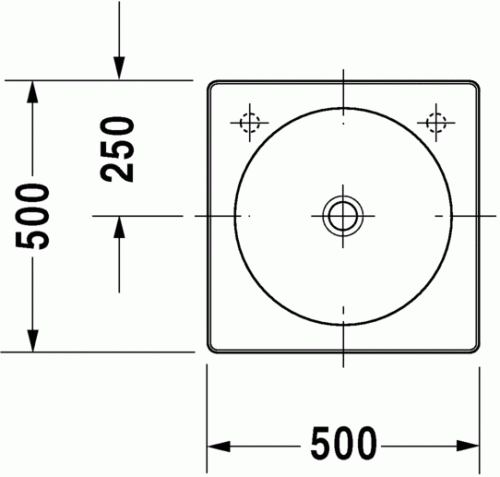 Duravit Architec 50x50 cm ráültethető mosdó csaplyuk nélkül 0320500000