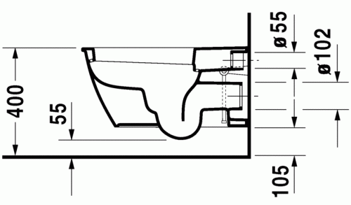 Duravit Darling New fali WC mélyöblítésű, csak SensoWash-sal együtt rendelhető 2544590000