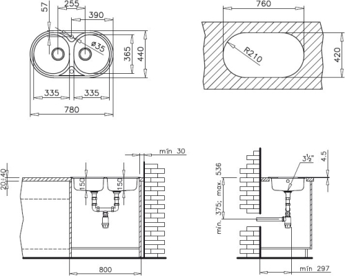 Teka DR 78 2B rozsdamentes mosogató 10130002