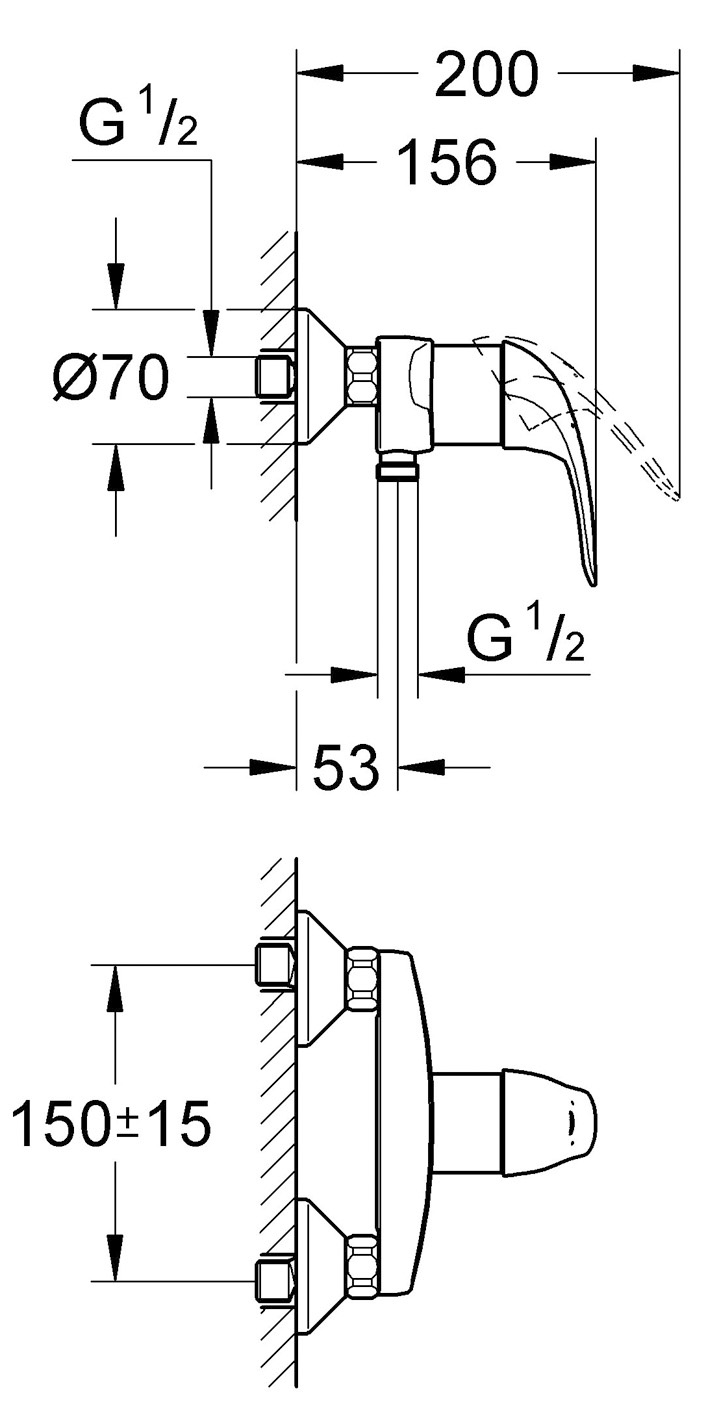 Grohe Euroeco Zuhany Csaptelep 32740 000 32740000 SzaniterPlaza Hu