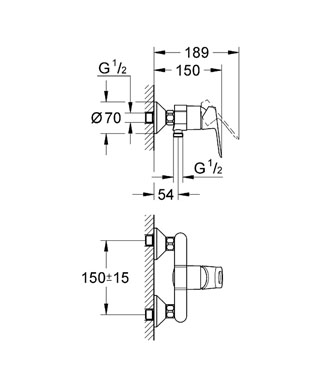 Grohe BauLoop Egykaros zuhany csaptelep 23340 000 (23340000)