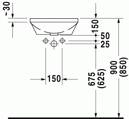 Duravit Architec Ø 40 cm-es alulról beépíthető mosdó 0462400000