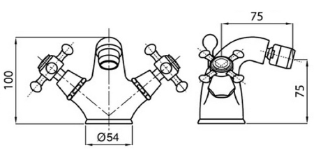 Bugnatese Lady 944CSCR Bidet csaptelep leeresztővel CSCR / CSISZOLT KRÓM