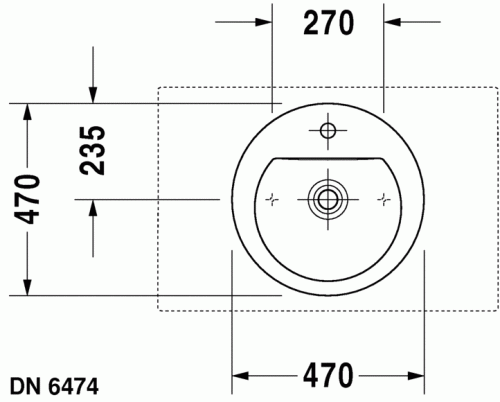 Duravit Darling New Ø 47 cm-es ráültethető mosdó 0497470000