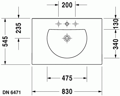 Duravit Darling New 83x54,5 cm-es bútorral aláépíthető mosdó 0499830000