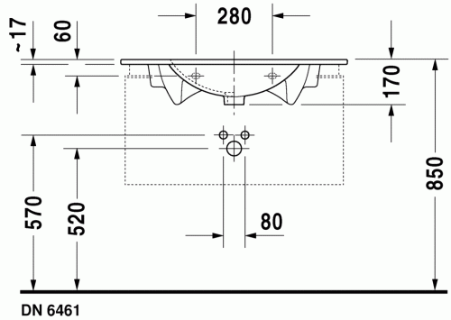 Duravit Darling New 83x54,5 cm-es bútorral aláépíthető mosdó 0499830000