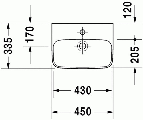 Duravit Durastyle 45x33,5 cm-es kézmosó 0708450000