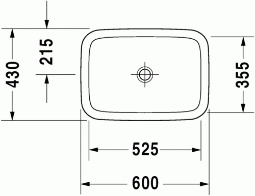 Duravit Durastyle 60x43 cm-es beépíthető mosdó 0372600000