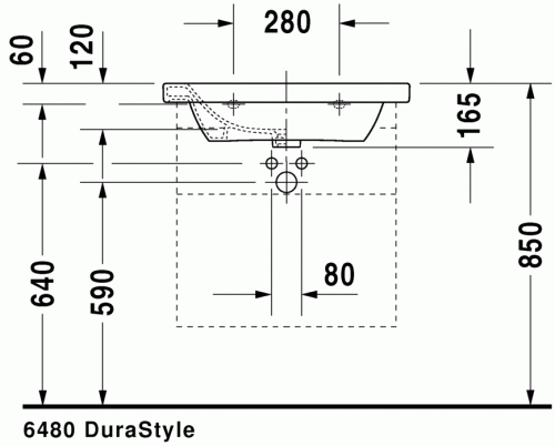Duravit Durastyle 60x48 cm-es bútorral aláépíthető mosdó 2320650000