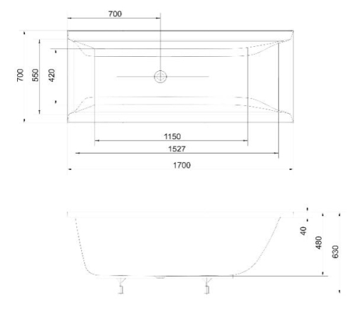 Polysan Cleo 170x70 egyenes kád (74611)