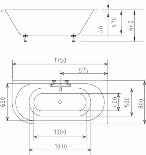 Polysan Viva L 175x80 egyenes kád (70119)