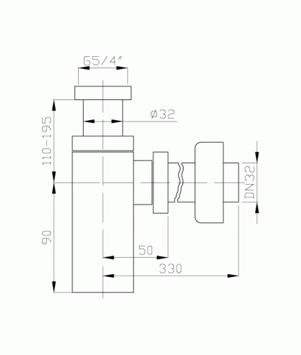 Roltechnik Fém design mosdó szifon, szögletes RDM02