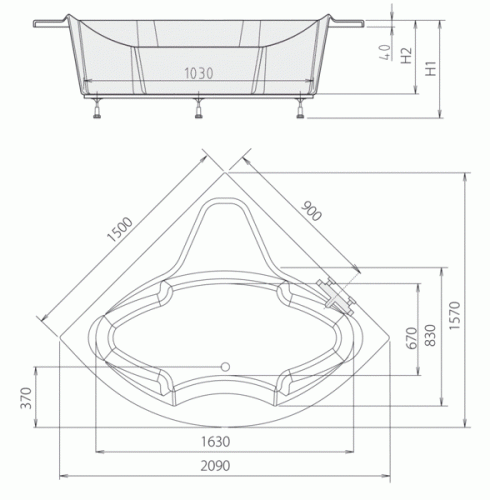 Polysan Simona 150x150 sarokkád (94111)