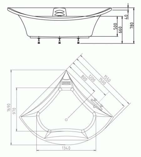 Polysan Bermuda 155x155 sarokkád 33219