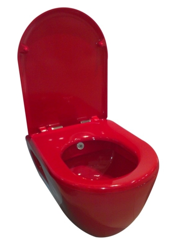Creavit TEKKO - WC + BIDÉ 2in1 piros - TP325red falra szerelhető WC bidével