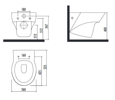 Creavit JAWS - WC + BIDÉ 2in1 - JW320 falra szerelhető WC bidével