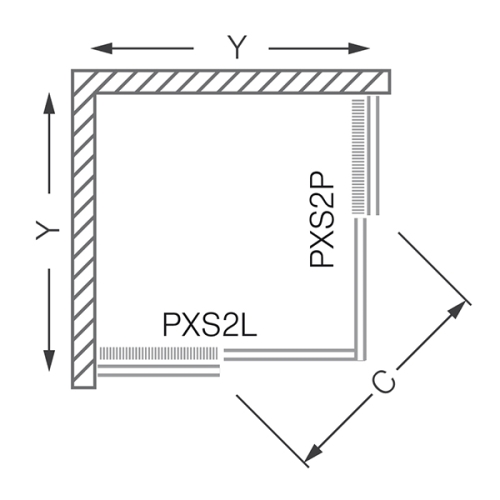 Roltechnik Proxima Line PXS2P 80 cm-es négyszögletes zuhanykabin (egyik fele-jobboldali rész) kétrészes tolóajtóval (78,5-81x185 cm, brillant, transparent, 538-8000000-00-15)