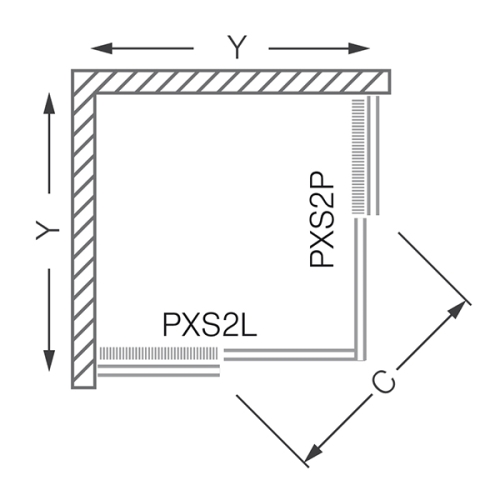 Roltechnik Proxima Line PXS2P 80 cm-es négyszögletes zuhanykabin (egyik fele-jobboldali rész) kétrészes tolóajtóval (78,5-81x200 cm, brillant, transparent, 529-8000000-00-02)