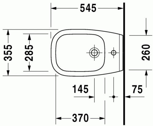 Duravit D-Code fali bidé 225715 (22571500002)