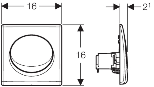 Geberit Basic pneumatikus vizelde vezérlés, matt króm 115.820.46.5