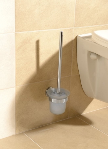 Sapho AQUALINE SAMBA WC-kefe tartó, tejüveg/króm SB108