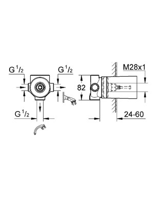 Grohe 3-utas irányváltószelep falba építhető test 29706 000 (29706000)