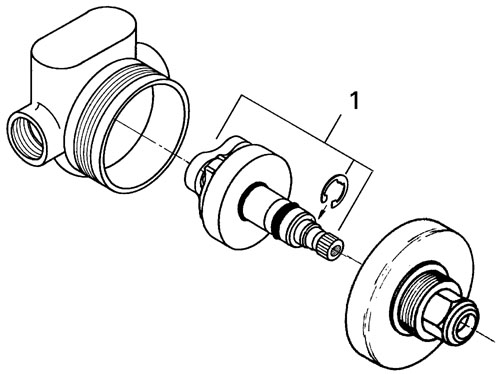 Grohe 3-utas irányváltószelep falba építhető test 29706 000 (29706000)