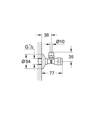 Grohe Eggemann EGAPLUS 1/2 sarokszelep, króm 41263000