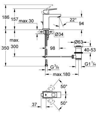 Grohe Eurocube egykaros mosdócsaptelep 23127 00E (2312700E)