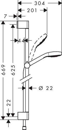 Hansgrohe Croma Select E 1jet zuhanyszett 0,65m, fehér/króm 26584 400 (26584400)