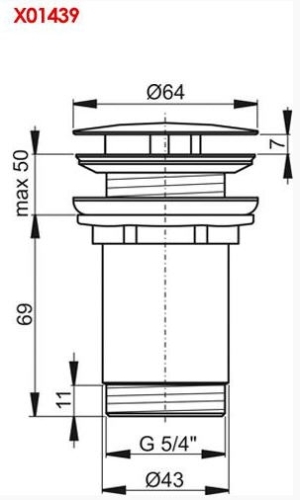 Ravak mosdólefolyó, hagyományos, fix, krómozott X01439