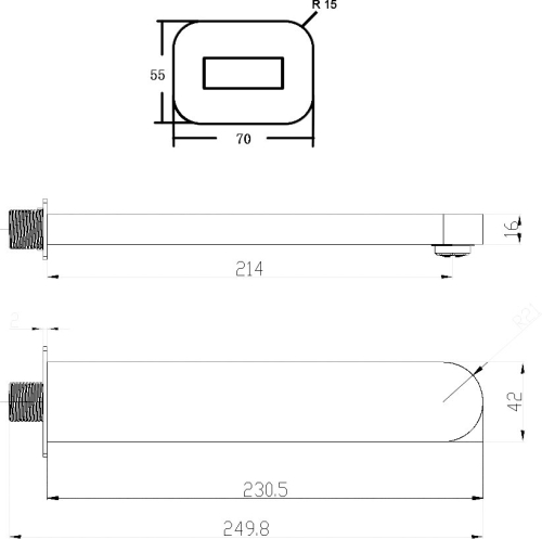 Ravak Chrome vízfeltöltő falikar CR 027.00, X07P113