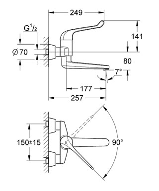 Grohe Euroeco Speciál egykaros orvosi csaptelep 32793 000 (32793000)