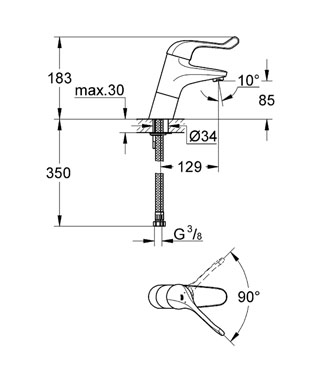 Grohe Euroeco Speciál egykaros orvosi csaptelep 32790 000 (32790000)