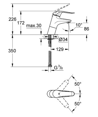 Grohe Euroeco Speciál egykaros mosdócsaptelep 32765 000 (32765000)