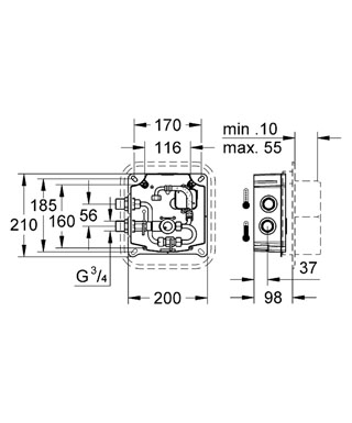 Grohe Europlus E beépítődoboz 36009 000 (36009000)