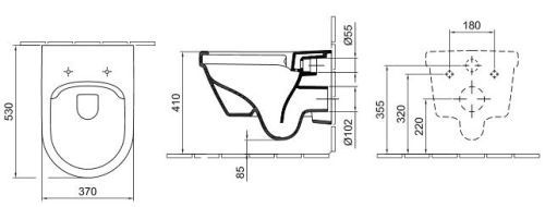 Alföldi Formo CleanFlush mélyöblítésű fali wc 7060 R0 01