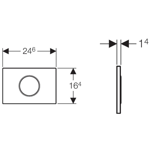 Geberit érintésmentes WC-öblítő vezérlés, elemes, Sigma10 design szálcsiszolt / fényes króm / szálcsiszolt rozsdamentes acél 115.908.SN.1