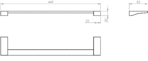 Sapho GLAMOUR törölközőtartó 450x82mm, króm (572145)