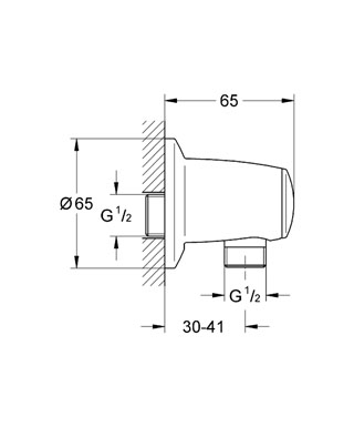 Grohe Movario fali csatlakozó könyök, 1/2