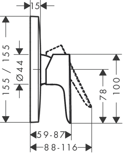 Hansgrohe Talis E falsík alatti highflow zuhanycsaptelep színkészlet 71768 000 (71768000)