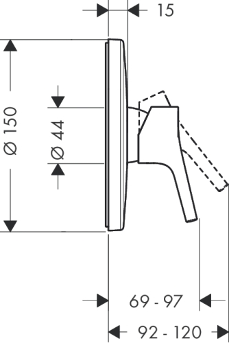 Hansgrohe Talis S falsík alatti zuhanycsaptelep 72605 000 (72605000)