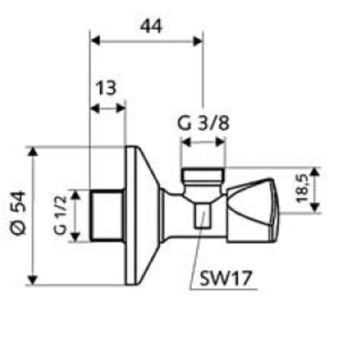 Schell Sanland 1/2-3/8 sarokszelep 970350000